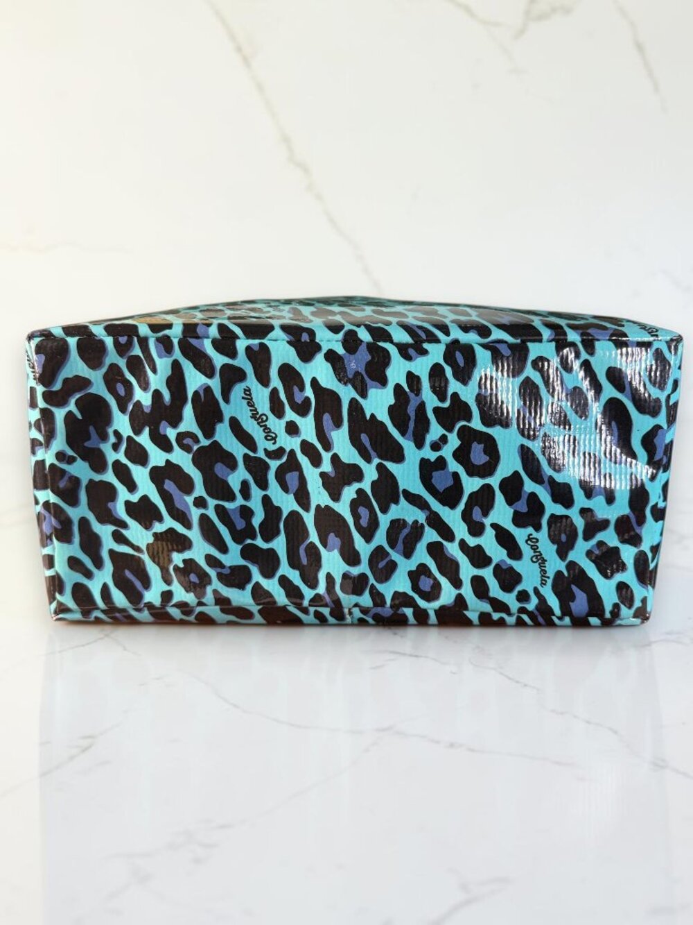 Consuela “Blue Jag” Grab ’N Go Basic Bag Turquoise Leopard Tote - Picture 8 of 16